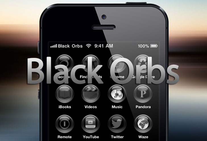 Iphone 脱獄不要で漆黒のクールなテーマに出来る Black Orbs Will Feel Tips