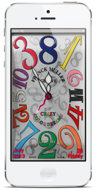 Crazyhours Iphoneのロック画面を高級時計 Franck Muller Crayzy Color Dreams 風にするテーマ Will Feel Tips