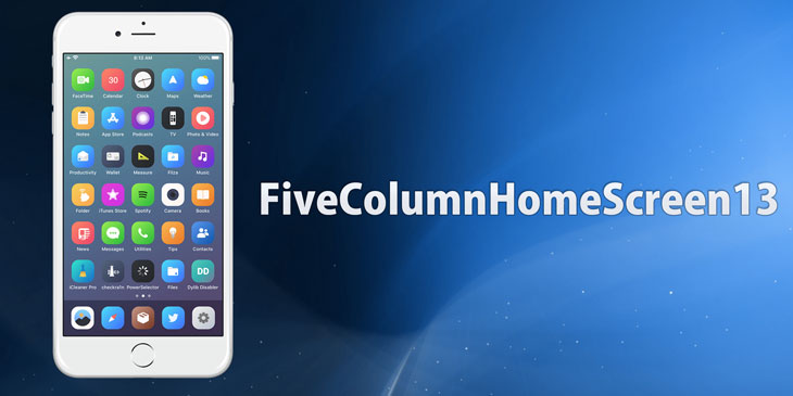 Fivecolumnhomescreen13 Ios 13対応iphoneのホーム画面の列に5つアイコンを配置するtweak Will Feel Tips